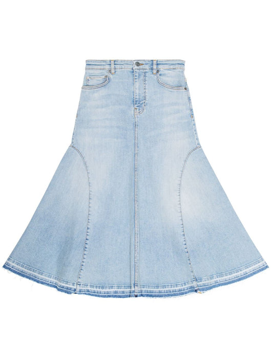 Ganni Flared denim skirt