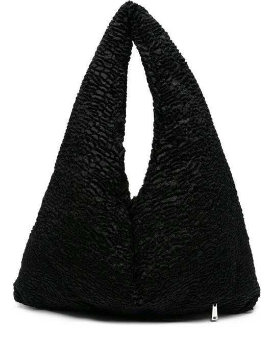 La Milanesa Textured triangular shoulder bag