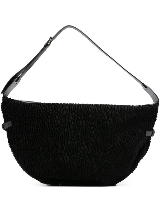 La Milanesa Textured buckle shoulder bag