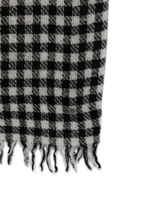 Faliero Sarti Gingham frayed-edge scarf