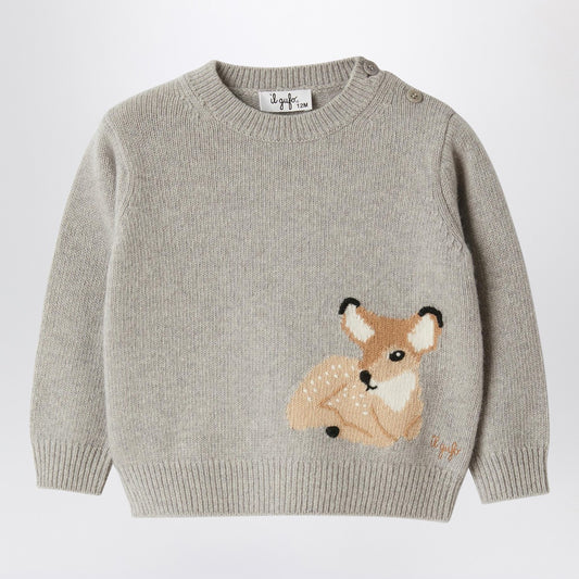 Il Gufo Grey mélange wool jumper