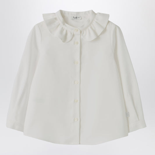 Il Gufo White shirt with ruffled collar
