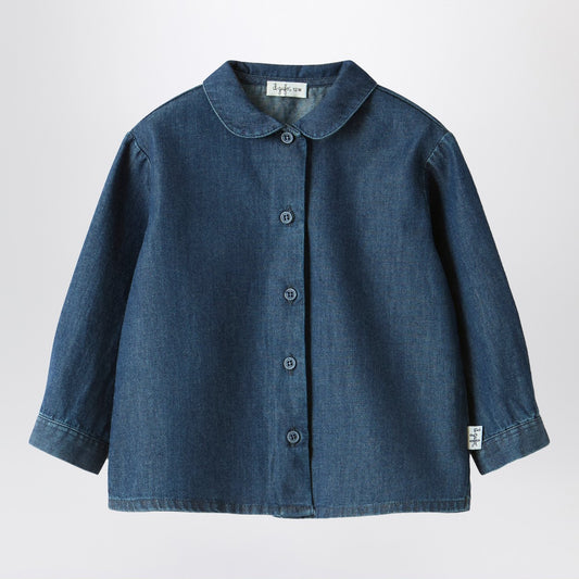 Il Gufo Baby shirt in blue denim