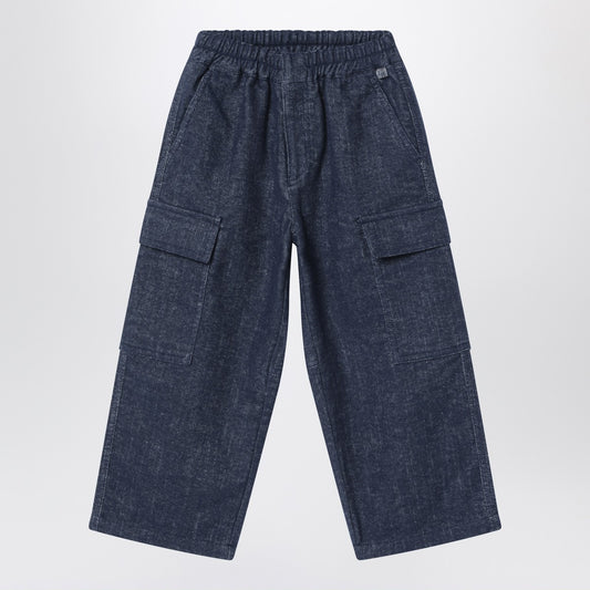 Il Gufo Blue denim cargo pants