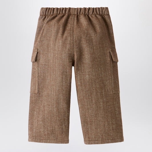 Il Gufo Brown cotton-blend cargo trousers