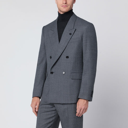 Lardini Grey wool double-breasted jacket