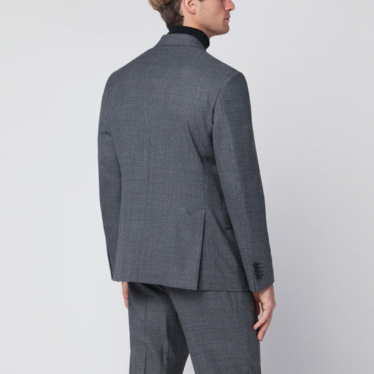 Lardini Grey wool double-breasted jacket
