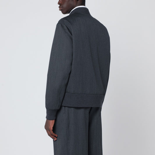 Lardini Grey wool zip bomber