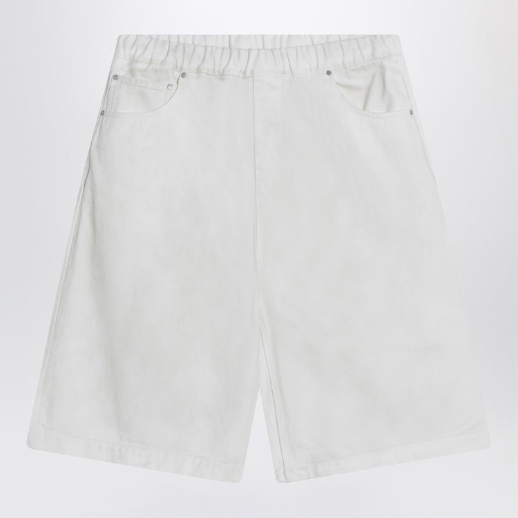 Entire Studios Wide white bermuda shorts in cotton