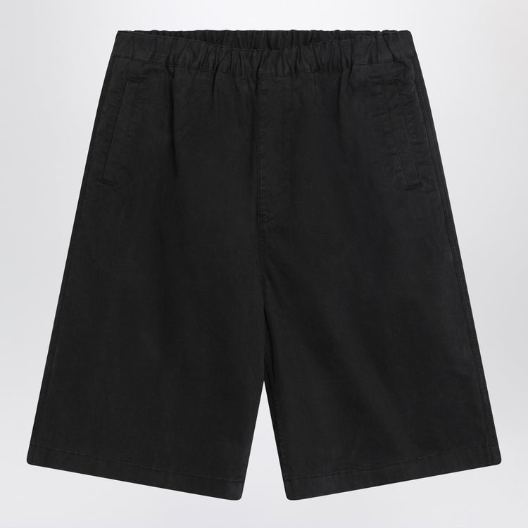 Entire Studios Wide black bermuda shorts in cotton