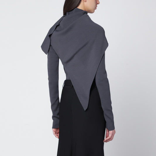 Entire Studios Grey turtleneck sweater with cape detail
