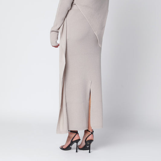 Entire Studios Light beige long wool skirt