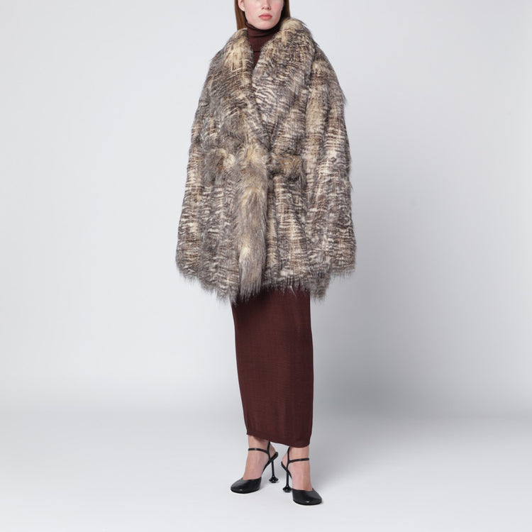 Entire Studios Juno faux fur coat with belt