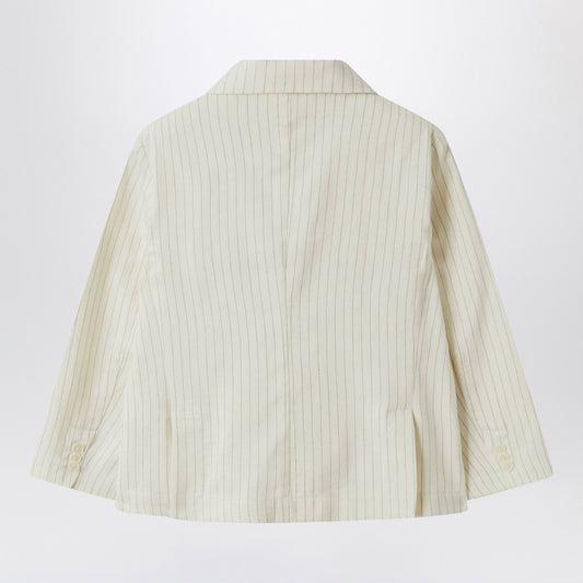 Il Gufo Double-breasted jacket in pinstriped cotton