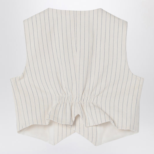 Il Gufo Double-breasted vest in pinstriped cotton