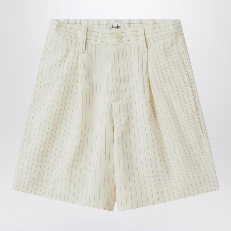 Il Gufo Pinstriped cotton Bermuda shorts