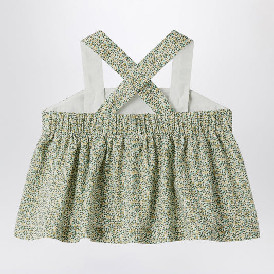 Il Gufo Forest green top in Liberty fabric