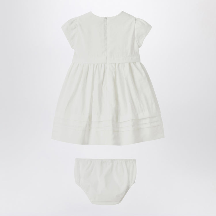 Il Gufo White dress with culotte in viscose poplin