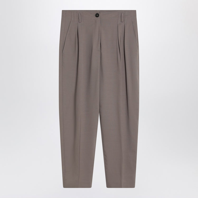 Erika Cavallini Dove-coloured wool-blend trousers