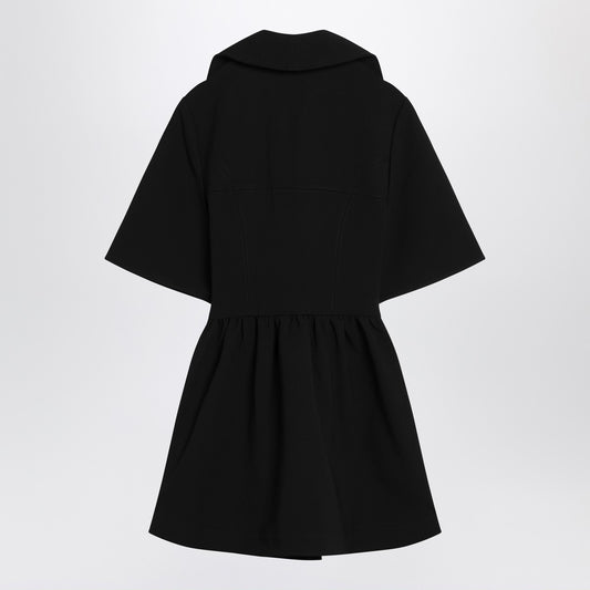GANNI Black mini dress in crêpe