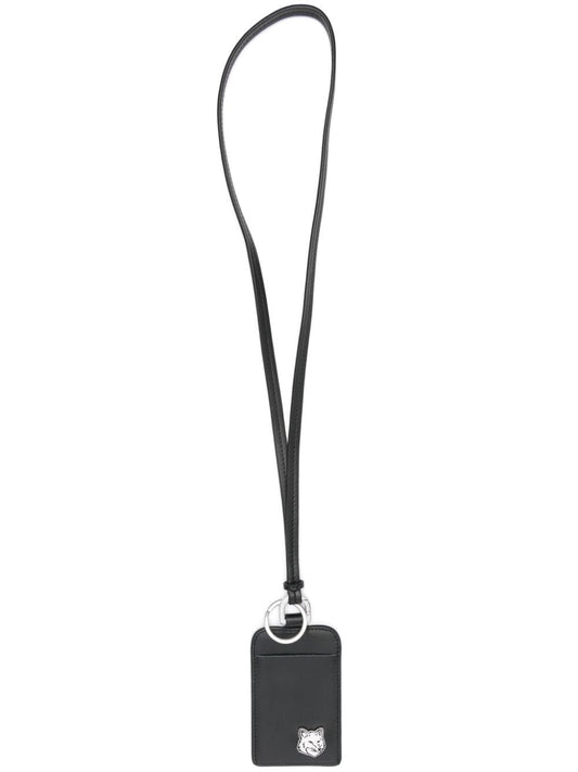 Maison Kitsuné Fox Head leather neck cardholder