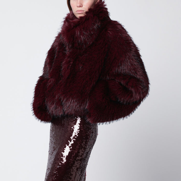 ROTATE Birger Christensen Bordeaux short faux fur