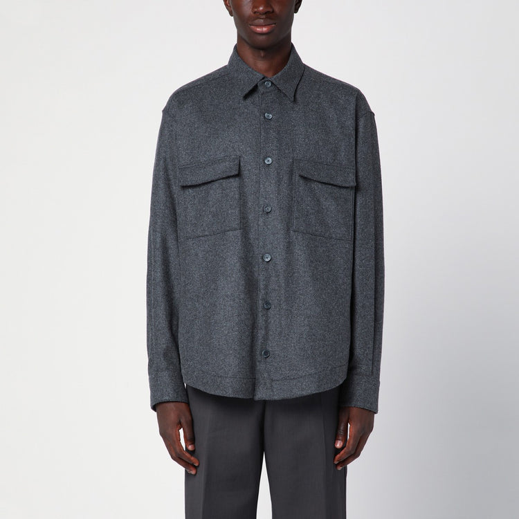 XACUS Grey wool blend overshirt