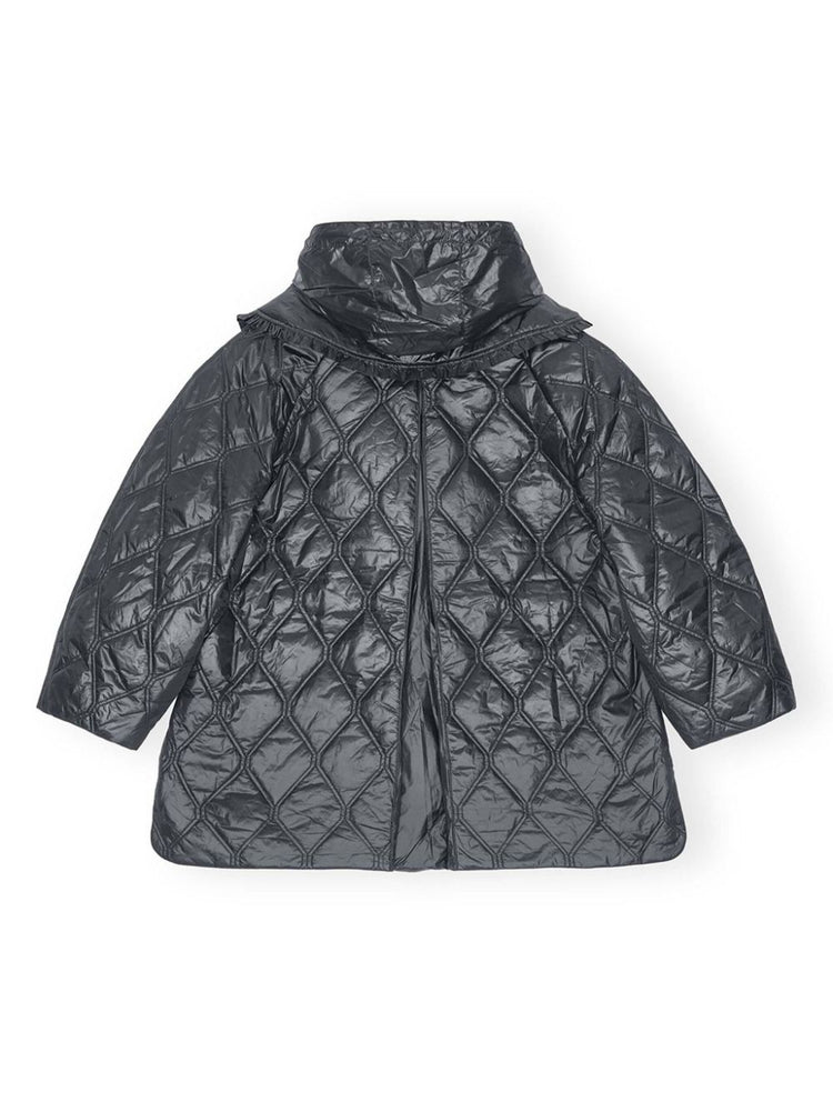 Ganni Shiny Quilt Midi Jacket