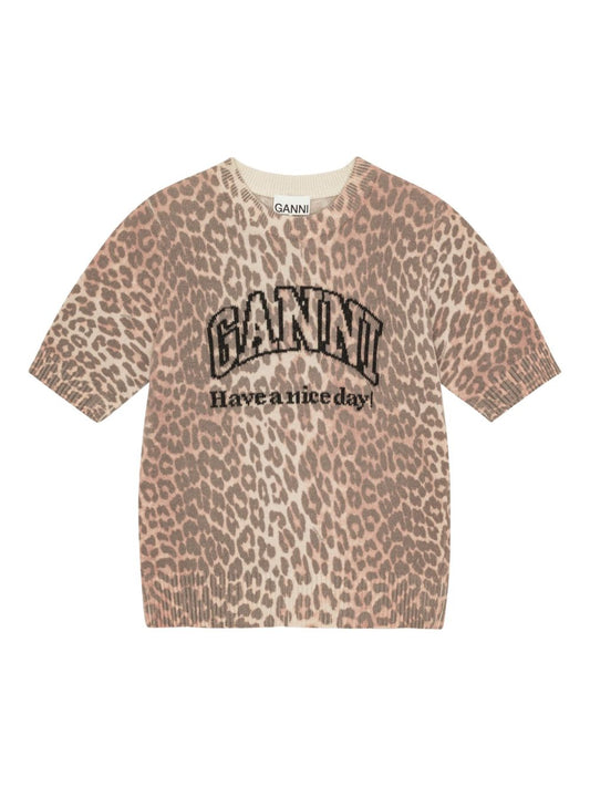 GANNI T-shirts and Polos Brown