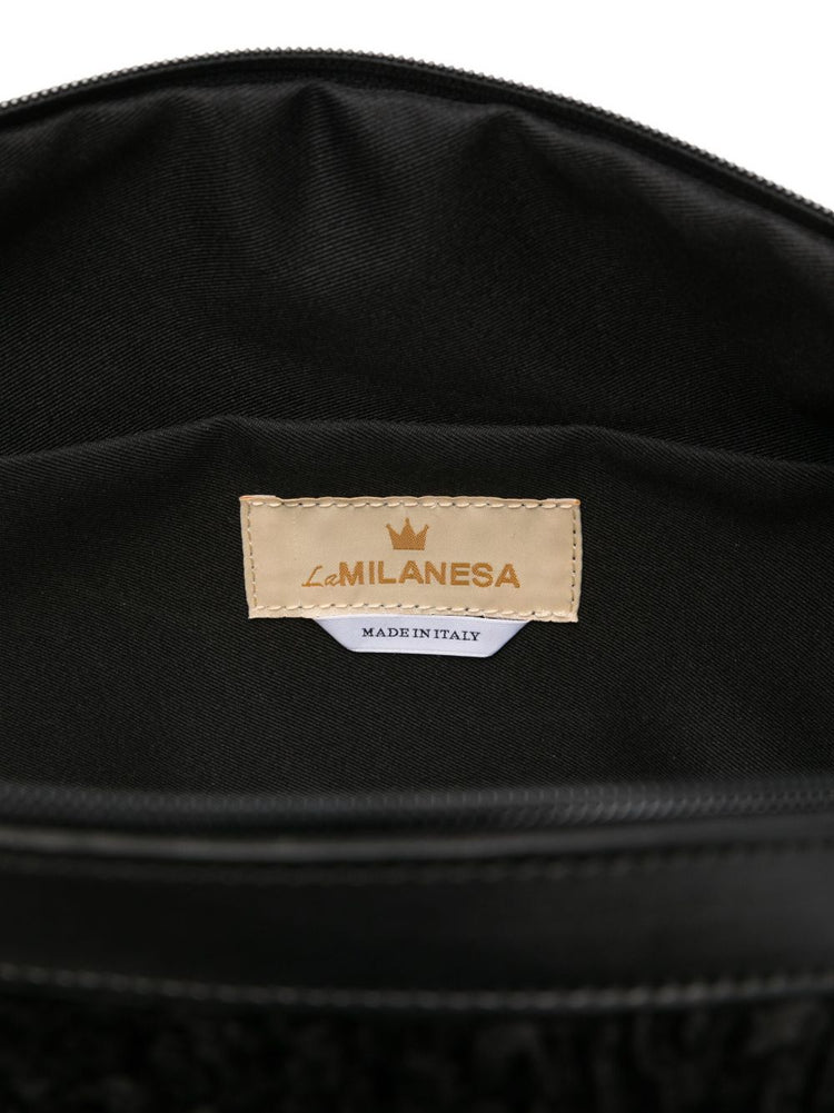 La Milanesa Textured buckle shoulder bag