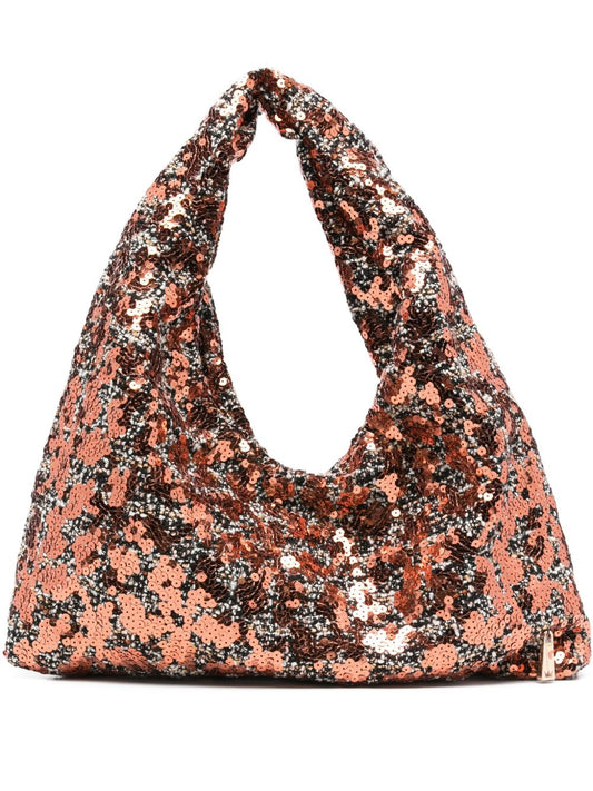 La Milanesa Sequin-embellished triangle shoulder bag