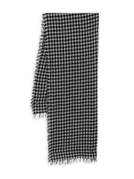 Faliero Sarti Gingham frayed-edge scarf