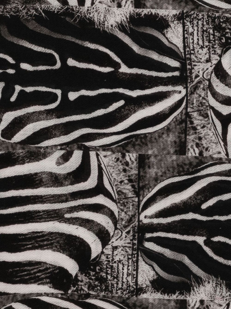 Faliero Sarti Zebra-print fringed scarf