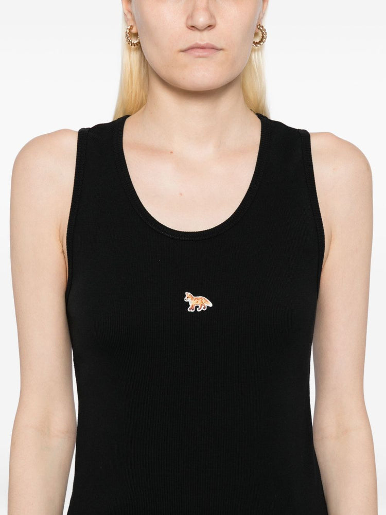 Maison Kitsuné Fox-embroidered tank top