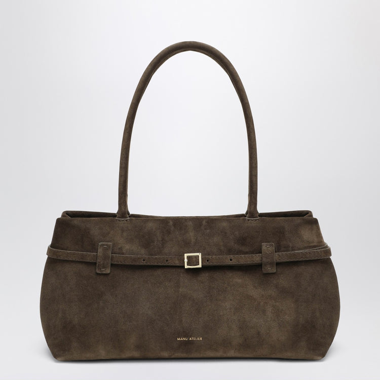 Manu Atelier Le Cambon East West Tobacco suede bag