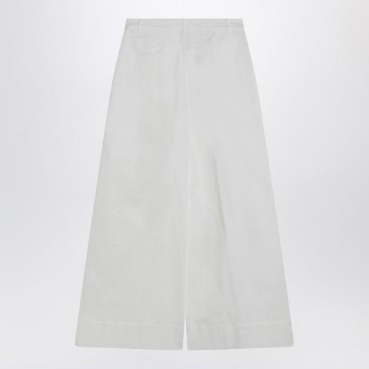 the garment White cotton palazzo trousers