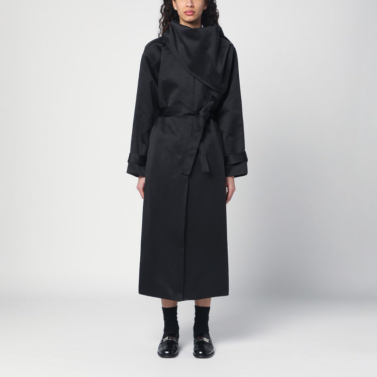 the garment Black cotton-blend Kelly trench coat