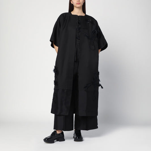MKDT Studio Atelier Cova black coat in silk and wool
