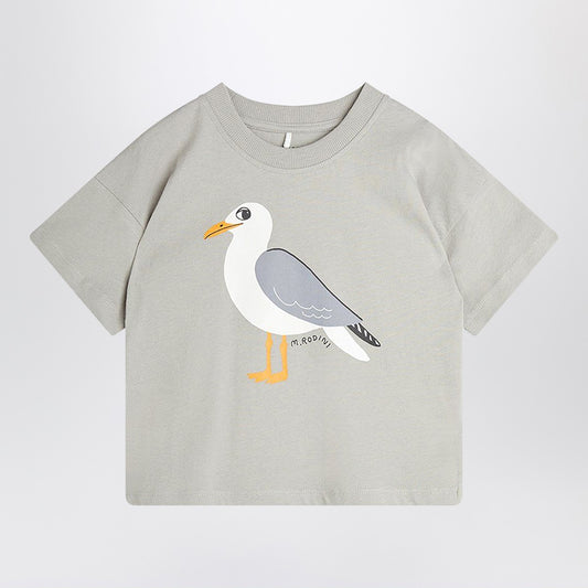 Mini Rodini Gray T-shirt with seagull print