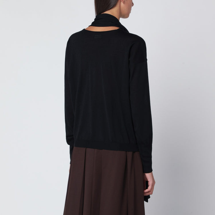 Roberto Collina Black sweater with scarf