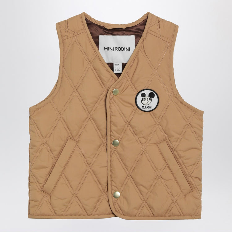 Mini Rodini Beige Ritzratz quilted vest
