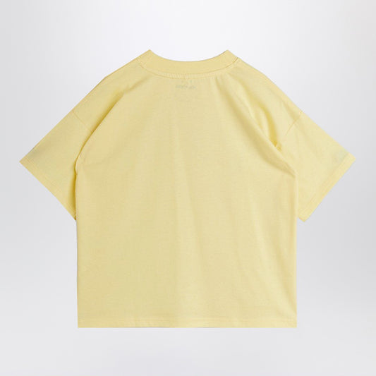 Mini Rodini Light yellow T-shirt with panda and cat print