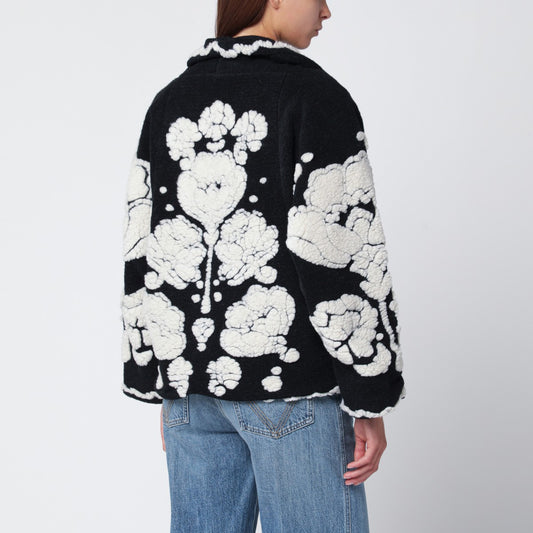 FARM Rio Black short coat with floral embroidery