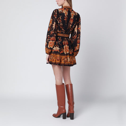 FARM Rio Black Majestic Garden mini dress