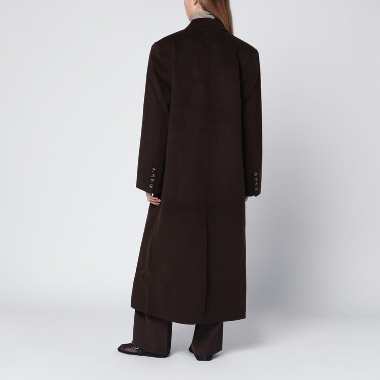 ALMADA LABEL Brown coat in wool and cashmere