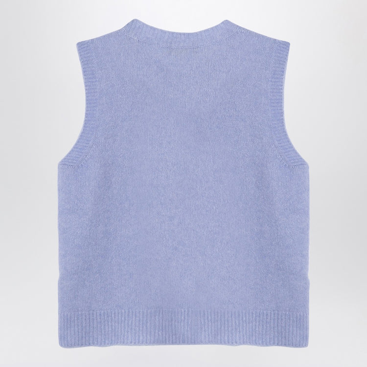 Roberto Collina Light blue cashmere blend waistcoat