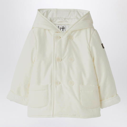 Il Gufo White microfibre double-breasted jacket