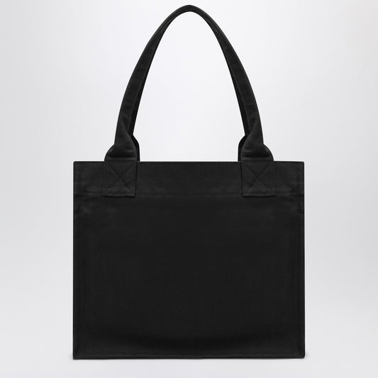 GANNI Large black canvas tote bag