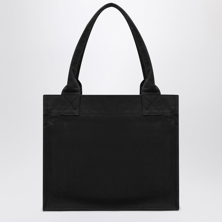 GANNI Large black canvas tote bag