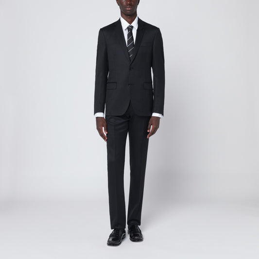 Lardini Black single-breasted wool suit